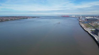 Liverpool City 'nin Kuzeybatı İngiltere' deki Ocean 'daki High Angle görüntüleri. Birleşik Krallık. 5 Mayıs 2024