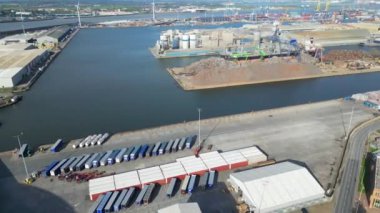İngiltere 'nin Tilbury liman şehrinin hava görüntüleri. 20 Nisan 2024
