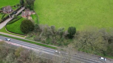 İngiltere 'de Saint Albans City yakınlarındaki İngiliz kırsal manzarası. 16 Mart 2024