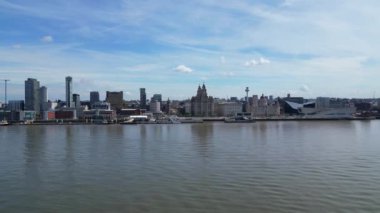 Liverpool City 'nin Kuzeybatı İngiltere' deki Ocean 'daki High Angle görüntüleri. Birleşik Krallık. 5 Mayıs 2024