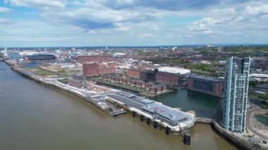 Liverpool City 'nin Kuzeybatı İngiltere' deki Ocean 'daki High Angle görüntüleri. Birleşik Krallık. 5 Mayıs 2024