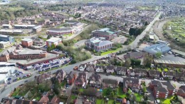 İngiltere Merkez Coventry Şehir Merkezi 'ndeki şehir merkezinin hava görüntüleri. 30 Mart 2024