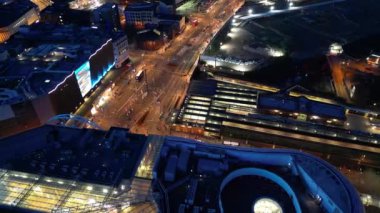 İngiltere 'nin Midlands, İngiltere' nin Merkez Birmingham şehrinin en güzel hava manzarası. 30 Mart 2024