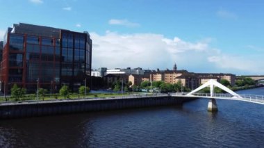 Merkez Glasgow Şehri, İskoçya Hava Görüntüsü, 6 Mayıs 2024