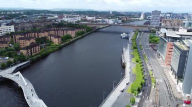 Merkez Glasgow Şehri, İskoçya Hava Görüntüsü, 6 Mayıs 2024