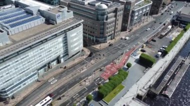 Merkezi Glasgow şehri İskoçya 'nın havadan görünüşü. 5 Haziran 2024