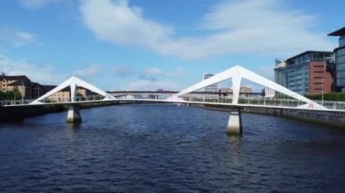 Merkezi Glasgow şehri İskoçya 'nın havadan görünüşü. 5 Haziran 2024