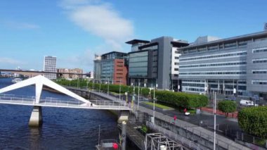 Merkezi Glasgow şehri İskoçya 'nın havadan görünüşü. 5 Haziran 2024