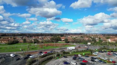 Doğu Londra 'da Dagenham' ın hava manzarası. İngiltere 'nin başkenti Londra Büyük Britanya. 2 Mart 2024