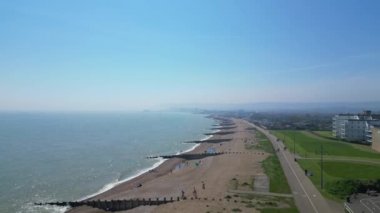 İngiltere 'nin Eastbourne Okyanus Kenti Okyanusu' nun En Güzel Turistik Cazibesi Deniz Cephesi ve Okyanusu Hava Manzarası. 10 Mayıs 2024