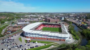 Central City ve Rotherham Merkez Bölgesi Yüksek Açı Manzarası, Güney Yorkshire, İngiltere, 30 Nisan 2024