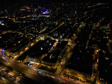 9 Mayıs 2024 'te İngiltere' nin Aydınlanmış Brighton ve Hove Şehri 'nin Hava Görüntüsü