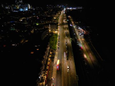 9 Mayıs 2024 'te İngiltere' nin Aydınlanmış Brighton ve Hove Şehri 'nin Hava Görüntüsü
