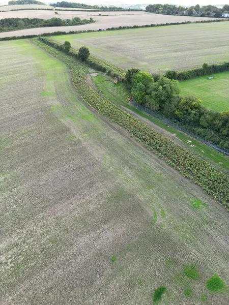 Streatley Village 'daki İngiliz Tarım Çiftlikleri ve İngiltere' nin Bedfordshire 'daki Kırsal Açı Manzarası. Görüntüler İHA 'nın Kamerasıyla 7 Ekim 2024' te çekildi.