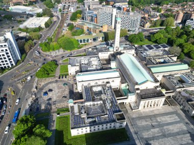 Güney İngiltere kıyısındaki Southampton liman şehrinin hava görüntüsü, Birleşik Krallık. 17 Mayıs 2024. İHA 'nın Yükseklikten Kamera Görüntüsü.