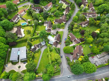 High Angle View of Historical Bath City of England United Kingdom During Partially Cloudy Day of May 25th, 2024, Aerial Footage Was Captured with Drone's Camera During Bright Sunny Day clipart