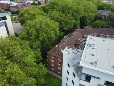 İngiltere 'nin güneybatısındaki Central Bristol City' de bulunan binaların havadan görüntüsü. 27 Mayıs 2024. Yüksek Açılı Kamera, İHA 'nın Yüksek İrtifa Kamerası ile çekildi..