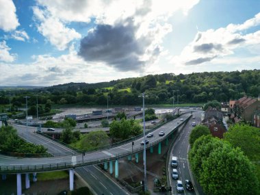 Aerial Footage of Buildings at Hotwells Central Bristol City of Southwest of England, Great Britain. High Angle Footage Was Captured with Drone's Camera from Medium High Altitude on May 27th, 2024. clipart