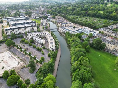 İngiltere 'nin Tarihi Banyo Kenti Yüksek Açılı Görünümü 27 Mayıs 2024 