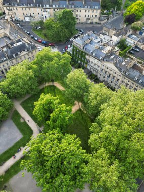 İngiltere 'nin Tarihi Banyo Kenti Yüksek Açılı Görünümü 27 Mayıs 2024 