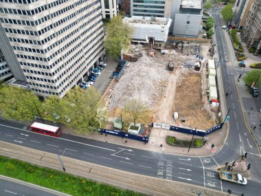 Batı Croydon Londra Başkent Turu 'nda yüksek açılı binaların manzarası. İngiltere 'nin merkezi Londra' sı. Hava Görüntüsü İHA 'nın Kamerasıyla 24 Nisan 2024' te çekildi.