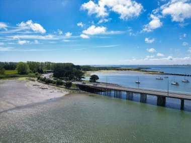 Beautiful and Peaceful Tourist Attraction of Stock Havant Hayling Beach and Ocean on Hayling Island and Former Civil Parish, Havant Hampshire, South East England Great Britain. May 15th, 2024 clipart