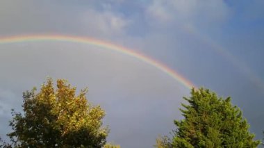 İngiltere üzerinde Hızlı Hareketli Günbatımı Bulutları ve Renkli Gökyüzü 