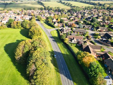 İngiltere 'nin Northampton şehrinin yüksek açılı görüntüsü, İHA' nın Kamerasının Hava Konutları Görüntüsü 25 Ekim 2023 'te Orta Yüksek İrtifa' dan çekildi.