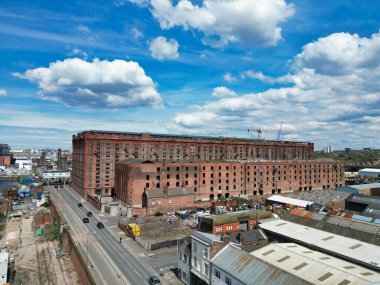 Historical and Modern Central Town Center and Downtown Buildings at British City Centre of Liverpool, Maritime city in northwest England, United Kingdom on Beach and Ocean Docks. May 5th, 2024.  clipart