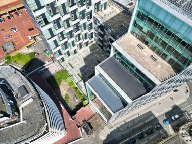 Historical and Modern Central Town Center and Downtown Buildings at British City Centre of Liverpool, Maritime city in northwest England, United Kingdom on Beach and Ocean Docks. May 5th, 2024.  clipart