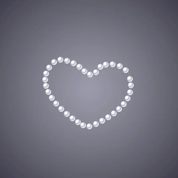 kalp şeklinde inci kolye, zarif mücevherler.