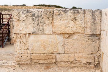 Gri ve bej taş duvar arkaplan dokusu