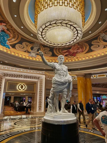 Las Vegas Nevada Maart 2023 Augustus Caesar Sculptuur Lobby Van — Stockfoto