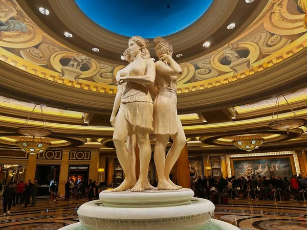 Las Vegas Nevada Mars 2023 Fontaine Avec Sculpture Trois Belles — Photo