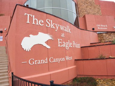 Boulder City, Peach Springs, AZ Büyük Kanyon Batı Kartal Noktası 'ndaki Skywalk ve yeniden halam.