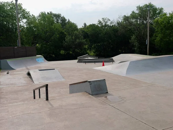 Lawrence Kansas July 2023 Centennial Skate Park Rockledge Road Lawrence — 스톡 사진