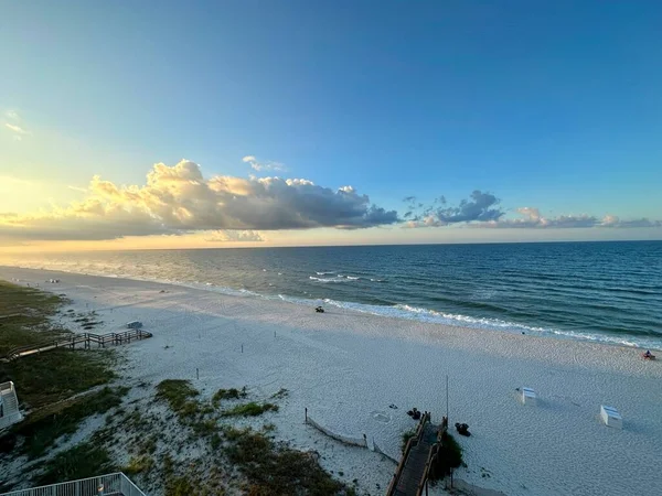 Slunečný Den Pláži Pobřeží Zálivu Floridy — Stock fotografie