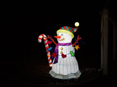 Kansas City, Missouri - 14 Aralık 2023 Kansas Hayvanat Bahçesinde Glowild Christmas Işıkları