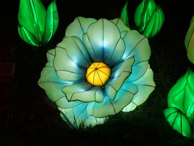 Kansas City, Missouri - 14 Aralık 2023 Kansas Hayvanat Bahçesinde Glowild Christmas Işıkları