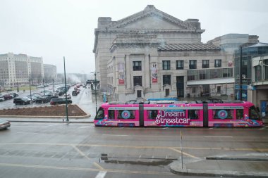 Kansas City, Missouri - 16 Aralık 2023: Soğuk bir kış gününde Union İstasyonu KC