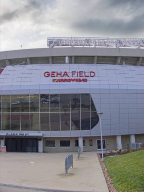 Kansas City, Missouri - 28 Aralık 2023: Arrowhead Stadyumu GEHA Sahası - KC Chiefs Football