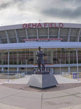 Kansas City, Missouri - 28 Aralık 2023: Arrowhead Stadyumu GEHA Sahası - KC Chiefs Football