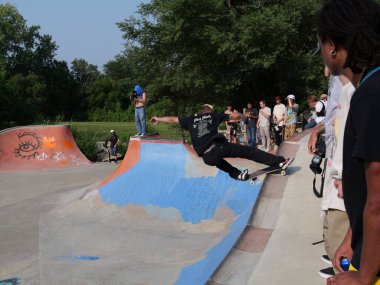 Kansas City, Missouri - July 26, 2024: Thrasher Weekend Converse Community Skate Jam at Harrison Street DIY clipart