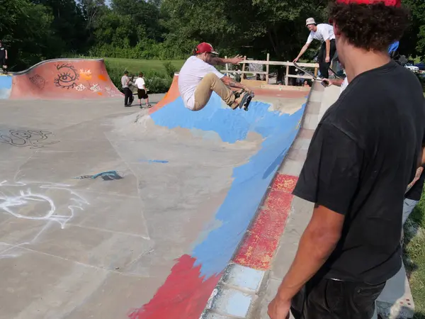 stock image Kansas City, Missouri - July 26, 2024: Thrasher Weekend Converse Community Skate Jam at Harrison Street DIY