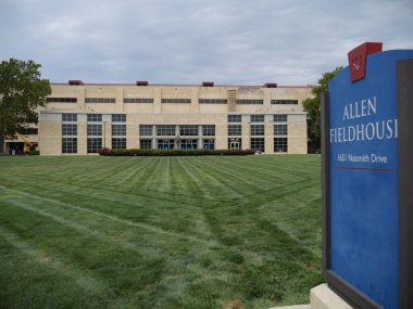 Lawrence, Kansas - 9 Ağustos 2024: Allen Fieldhouse Basketbol Arena Kansas Üniversitesi