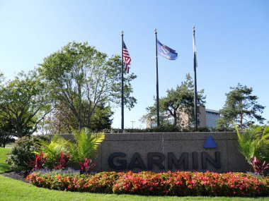 Olathe, Kansas - September 8, 2024: Garmin Headquarters Main Office in the Kansas City Area clipart