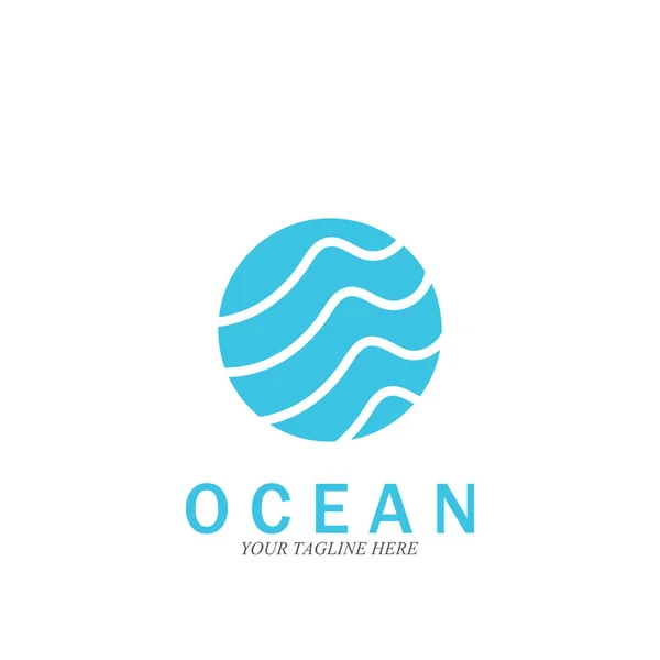 Océan Vague Mer Logo Vectoriel Illustration Modèle Conception — Image vectorielle