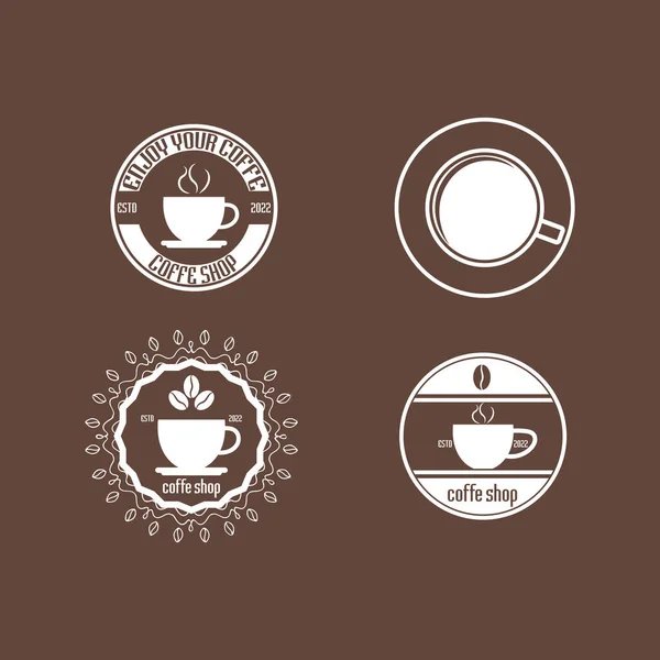 Set Kaffeetasse Ikone Vektor Illustration Vorlage Design — Stockvektor