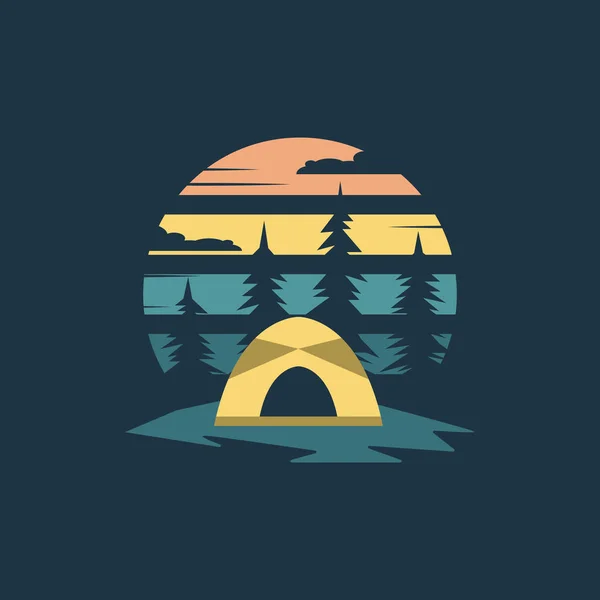 Camping Forest Outdoor Icon Vector Illustration Template Design — Stock Vector
