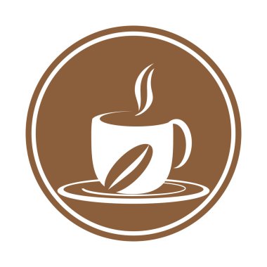 Kahve fincanı simgesi vektör çizim şablonu tasarımı